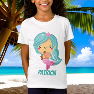 Cute Kawaii sirène ajouter le nom t-shirt
