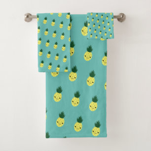 Cute Kawaii Smiling Motif d'ananas