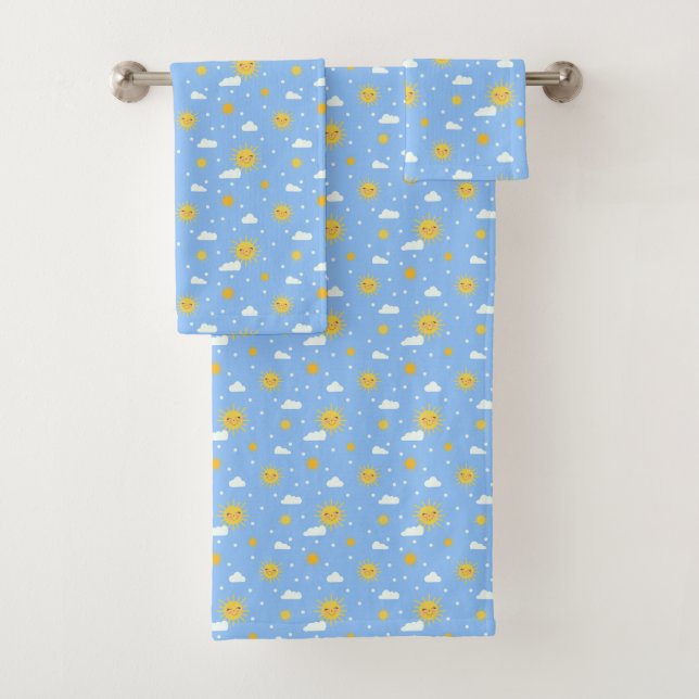 Cute Kawaii Soleil Jaune Et Nuages (En situation)