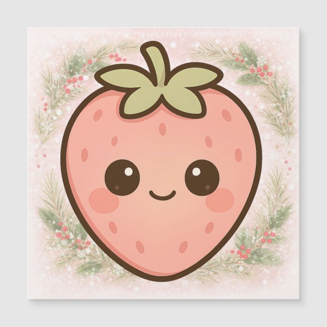 Cute Kawaii Strawberry Magnet (Devant)