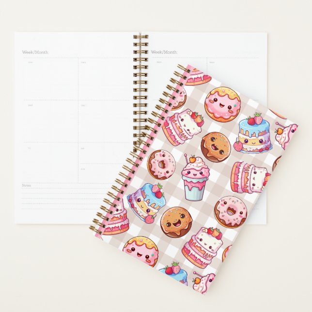 Cute Kawaii Sweets Traitements Planner (Devant avec enveloppe)