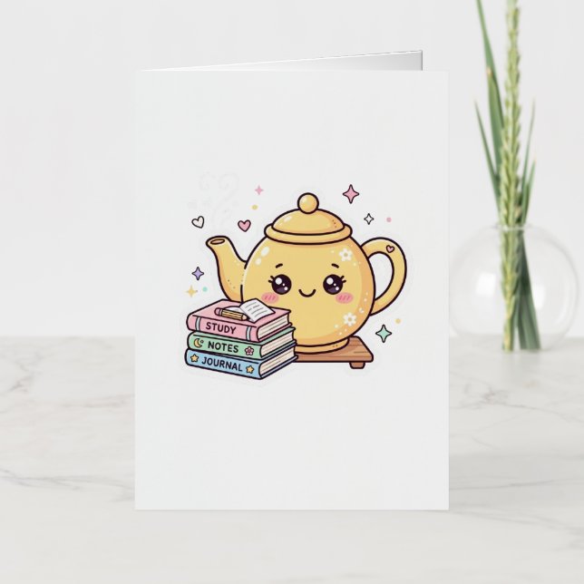 Cute Kawaii Théière Carnet de Notes Autocollant (Recto)