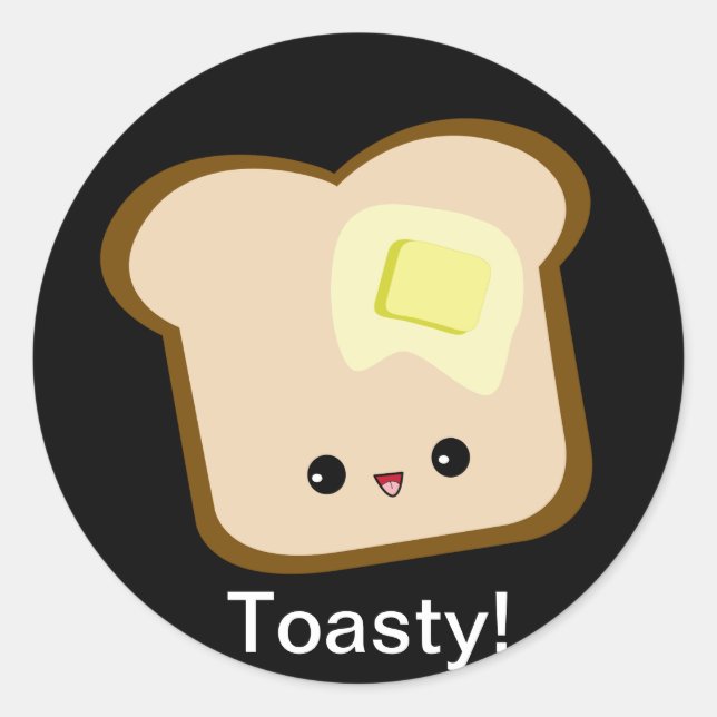 Cute kawaii toasty toast et beurre autocollant (Devant)