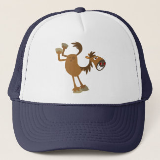 Cute Kicking Cartoon Cheval Casquette