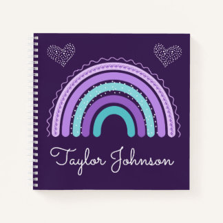 Cute Kids Boho arc en ciel sur Carnet violet