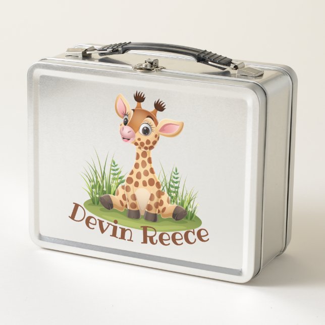 Cute Kids Giraffe Custom Lunchbox (Devant)