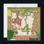 CUTE KIDS Jungle Safari Invitation d'anniversaire<br><div class="desc">Adorable Invitations est si invitant . Tous ceux qui recevront cette invitation seront tellement enthousiastes d'ouvrir ce invitation amusant et coloré Certains des beaux graphismes sont issus de graphiques</div>