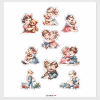 Cute Kids Sticker Set – Adorable Bears & Little Ca