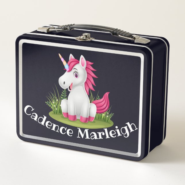 Cute Kids Unicorn Lunchbox personnalisée (Devant)