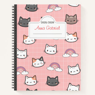 Cute Kitten Arc-en-ciel et Carnet rose