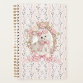 Cute Kitten avec vaches roses et Carnet Floral