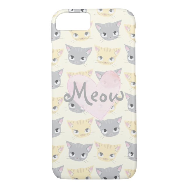 Cute Kitten Face Motif Meow Coque (Dos)