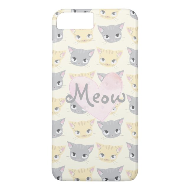 Cute Kitten Face Motif Meow Coque (Dos)