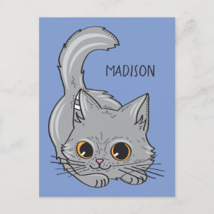 Cute Kitten nom personnalisé et carte postale coul