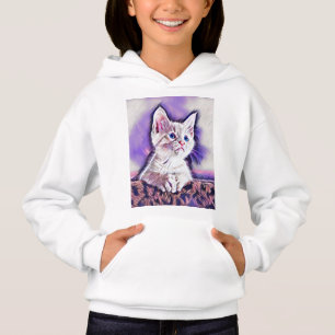 Cute Kitten Portrait Art numérique Sweat - shirt à