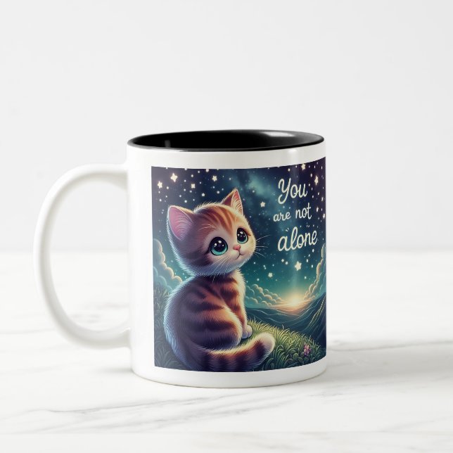 Cute Kitten Tu N'Es Pas Seul À Tasses De Mug (Gauche)