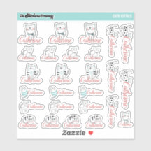 Cute Kittens Nom personnalisé Étiquettes | École