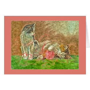 Cute Kitties Jouant Avec Du Fil