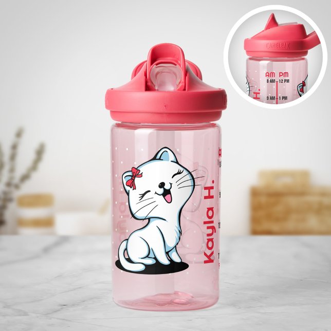 Cute Kitty Bouteille d'eau personnalisée avec chro (Créateur téléchargé)