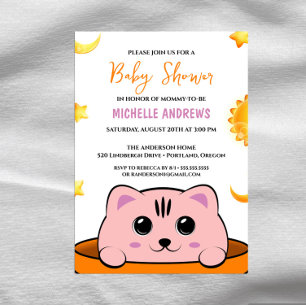 Cute Kitty Chat Baby shower Invitation