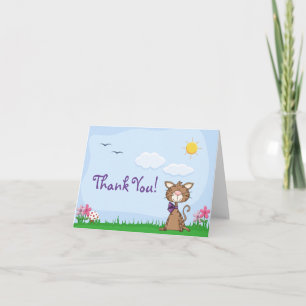 Cute Kitty Chat Carte de remerciements