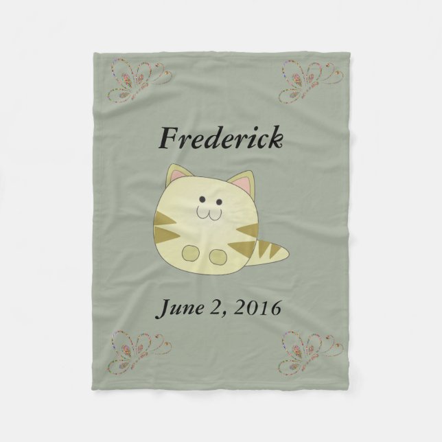 Cute Kitty Chat Cat Couverture en polaire personna (Devant)