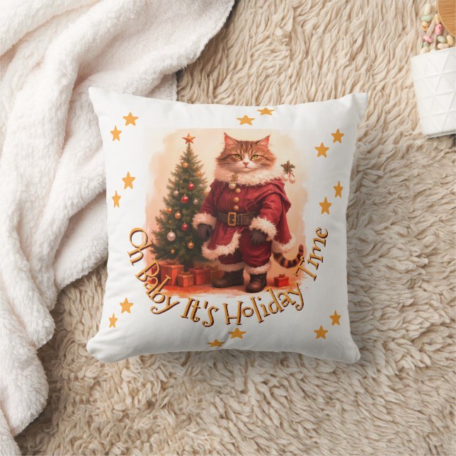 Cute Kitty Chat Coussin de Noël (Couverture)