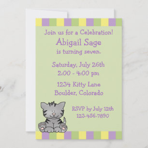 Cute Kitty Invitation Anniversaire