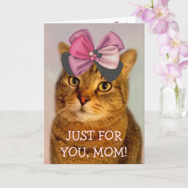 Cute Kitty Pour Maman Carte Anniversaire (Orchidée)