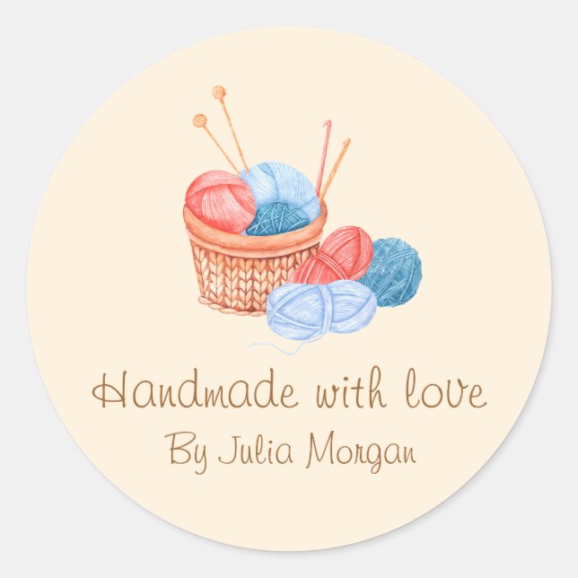 Cute Knit Étiquette fait maison | tonalité terrest (Devant)
