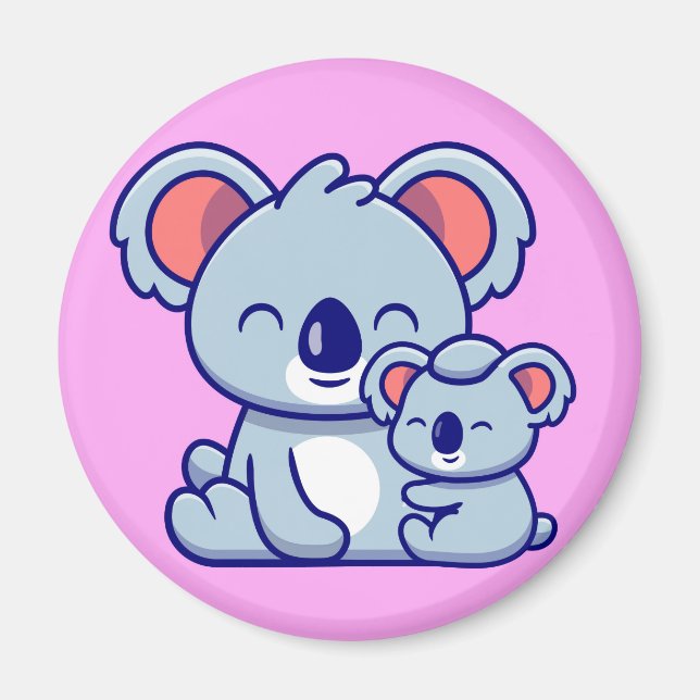 Cute Koala And Baby Magnet (Devant)
