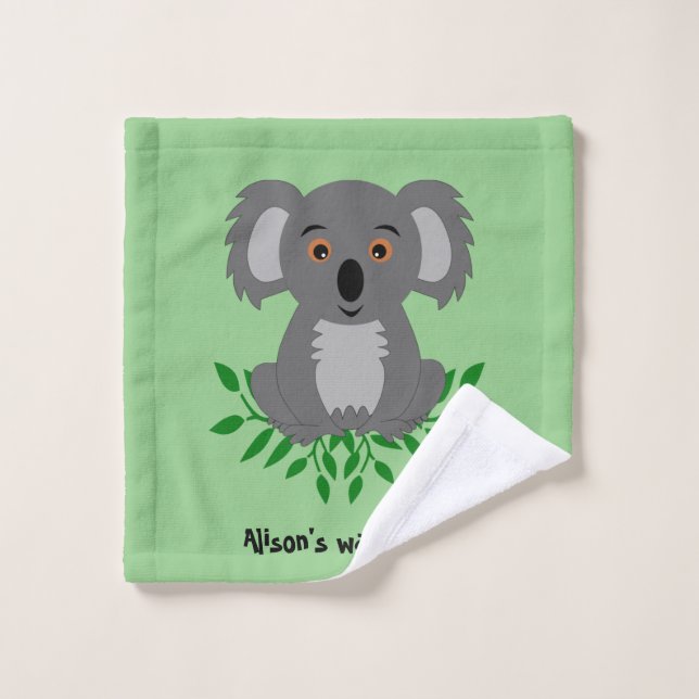 Cute koala avec enfants eucalyptus (Gant de toilette)