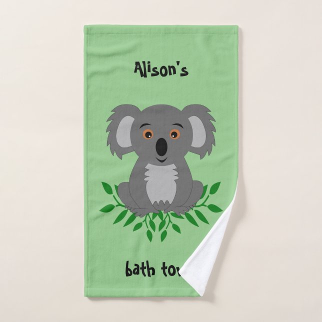 Cute koala avec serviette de bain pour enfants euc (Serviette à main)