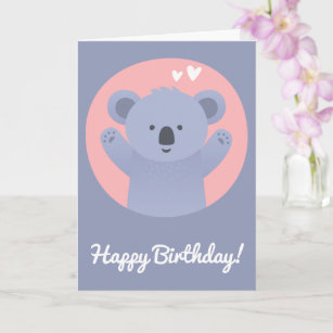 Cute Koala Bear - Carte Anniversaire de enfant per
