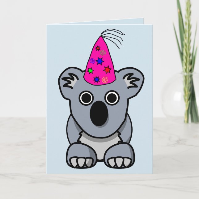 CUTE KOALA BEAR CARTES DE SALUT D'ANNIVERSAIRE (Devant)