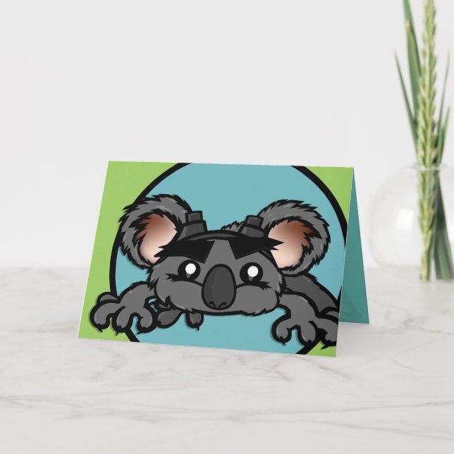 CUTE KOALA BEAR HORIZONTAL GREETING CARTE (Devant)