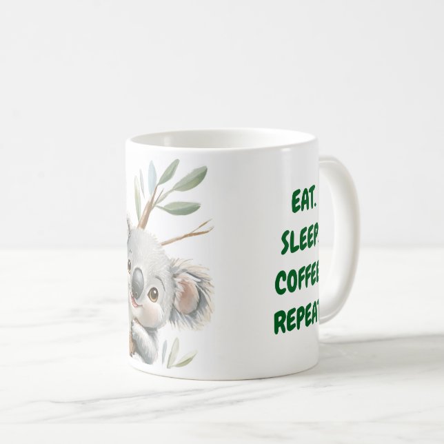 Cute Koala Bears Mug with Message, Funny Gift (Devant droit)