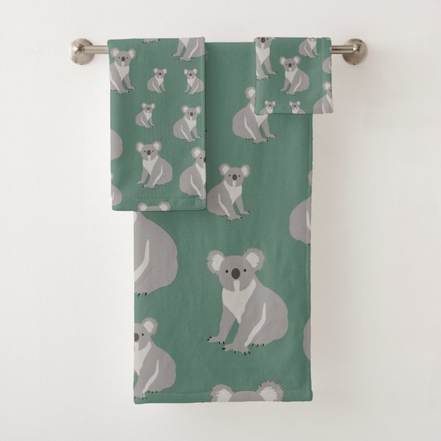 Cute Koala Eucalyptus Motif vert (En situation)