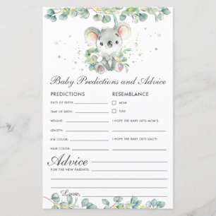 Cute Koala Greenery Baby Prédictions et conseils