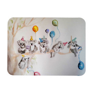 Cute Koala koalas Aquarelle d'animal Magnet d'art