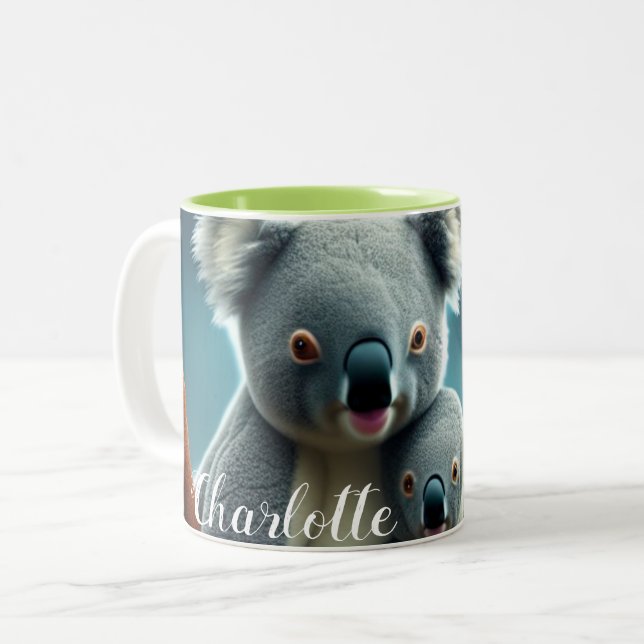 Cute Koala Maman et bébé Mug Cadeau Nouveau-né (Devant gauche)