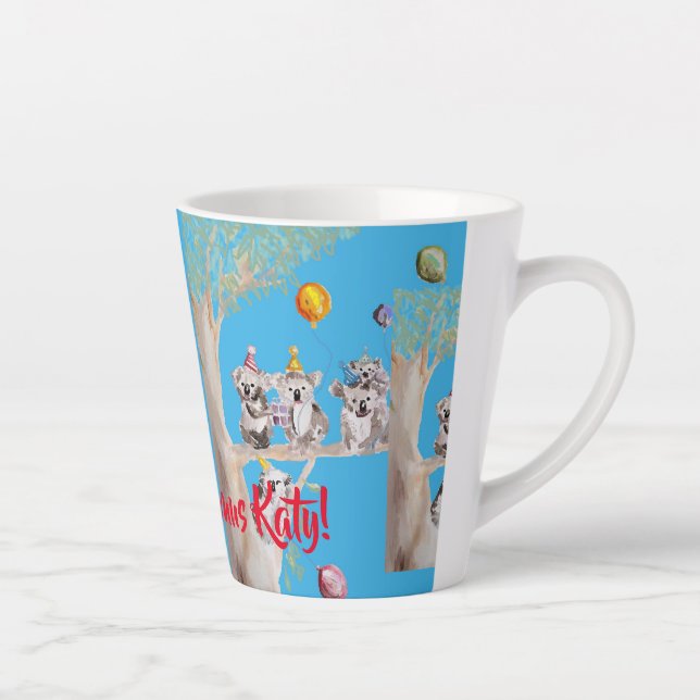 Cute Koala Merry Koalamus Christmas Latte Mug (Droite)