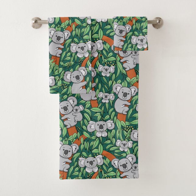 Cute Koala Motif Hunter Green (En situation)