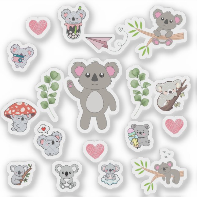 Cute Koala Stickers (Devant)