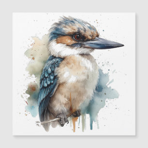 Cute Kookaburra sur une branche peinte en aquarell