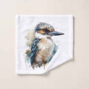 Cute Kookaburra sur une branche peinte en aquarell