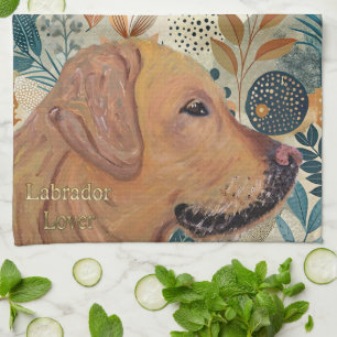 Cute Labrador Lover Dog Serviette de cuisine