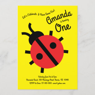 Cute Ladybug Invitation à la fête d'anniversaire p