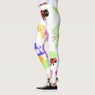 Cute Ladybugs Nature Leggings blancs pour les femm