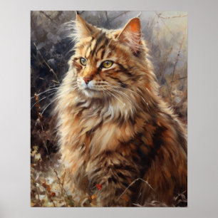 Cute LaPerm Cat Art Imprimer Poster